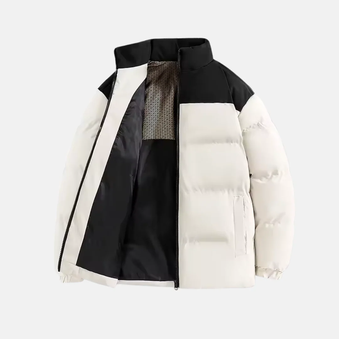 Men's Padded Jacket – Relaxed Fit – Lightweight Warm – Stand Collar – Zipper Closure - Image 3