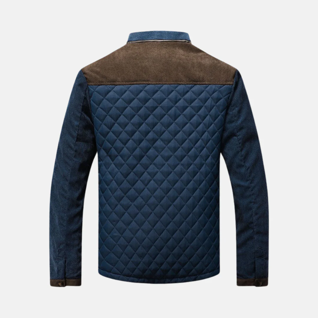Men's Quilted Jacket – Slim Fit – Hybrid Fabric – Stand-up Collar – Snap Buttons - Image 3