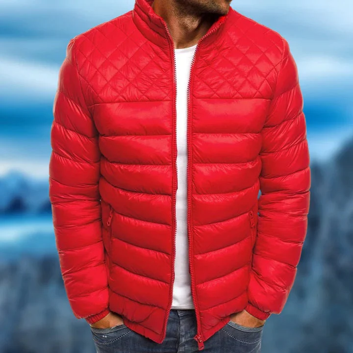 Men's Quilted Jacket – Water-repellent – Regular Fit – High Collar – Quilted Design - Image 2
