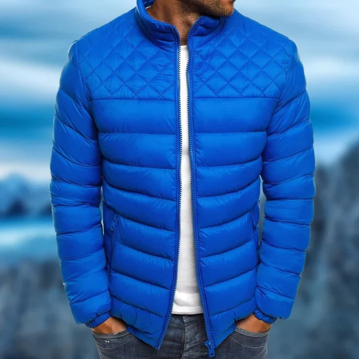 Men's Quilted Jacket – Water-repellent – Regular Fit – High Collar – Quilted Design - Image 4