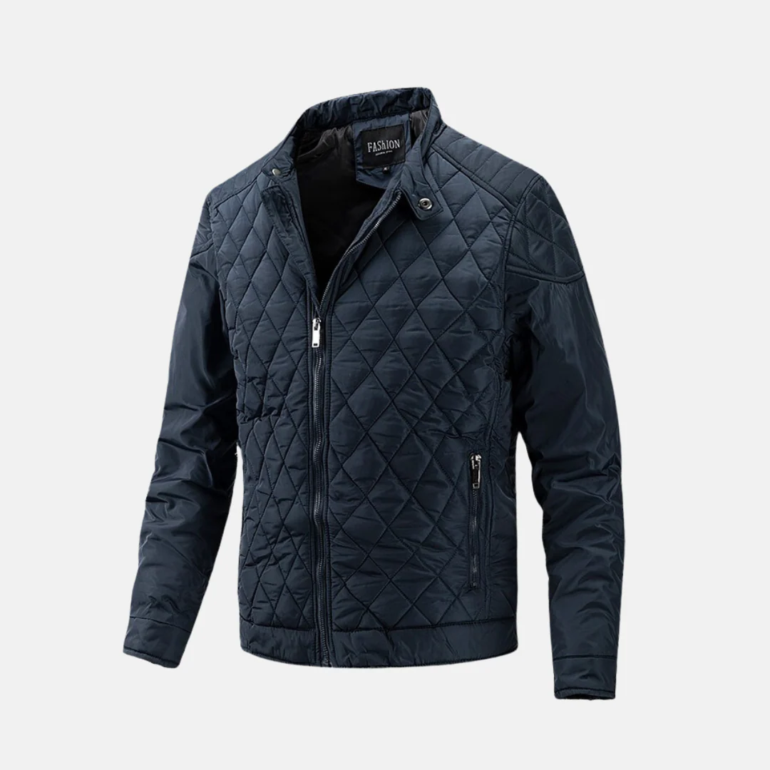 Men's Quilted Jacket – Regular Fit – Lightweight – Stand-up Collar – Zip Pockets - Image 2
