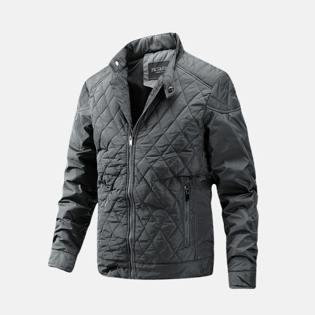 Men's Quilted Jacket – Regular Fit – Lightweight – Stand-up Collar – Zip Pockets - Image 3