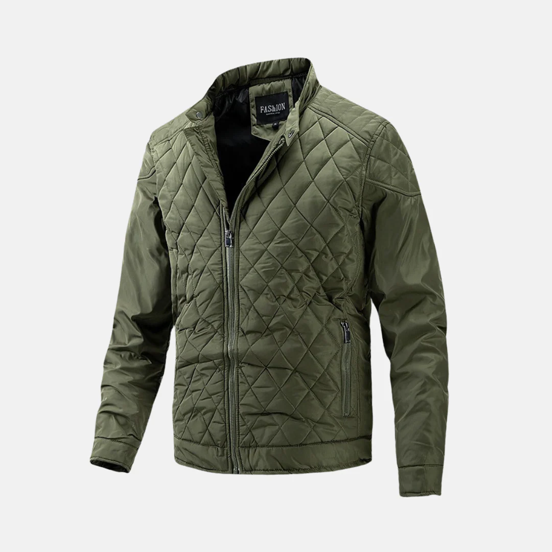 Men's Quilted Jacket – Regular Fit – Lightweight – Stand-up Collar – Zip Pockets - Image 4