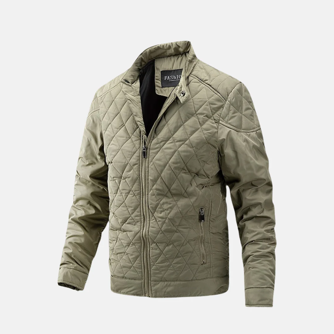 Men's Quilted Jacket – Regular Fit – Lightweight – Stand-up Collar – Zip Pockets - Image 5