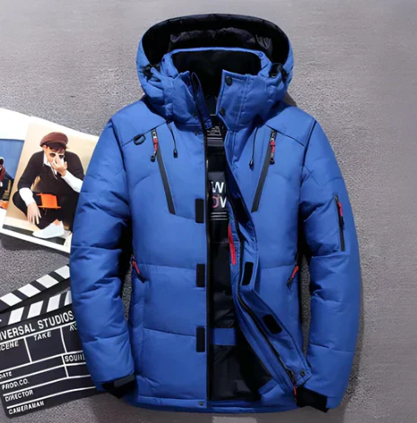 Men's Quilted Jacket – Water-repellent – Hood – Zipper Pockets – Quilt Texture - Image 3