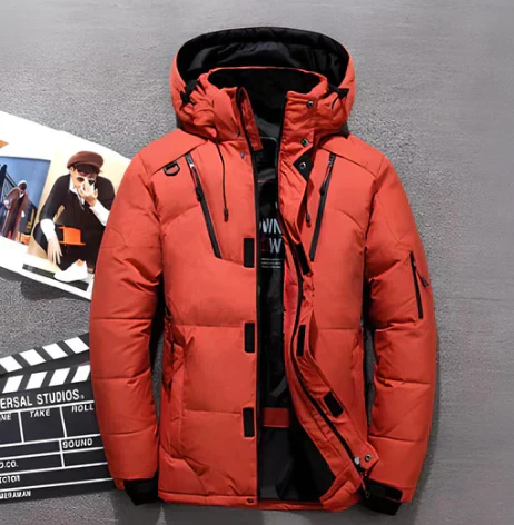 Men's Quilted Jacket – Water-repellent – Hood – Zipper Pockets – Quilt Texture - Image 5