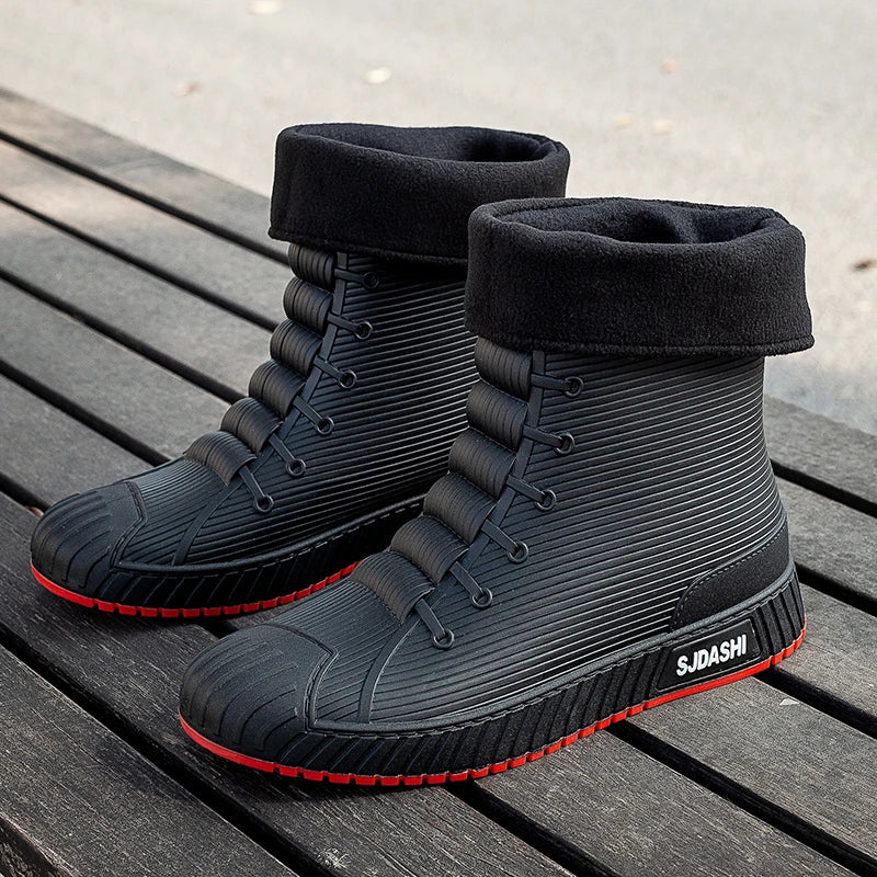 Men's High Boots – Waterproof – Fleece Lining – Grip Sole – Mid-Height Outdoor - Image 2