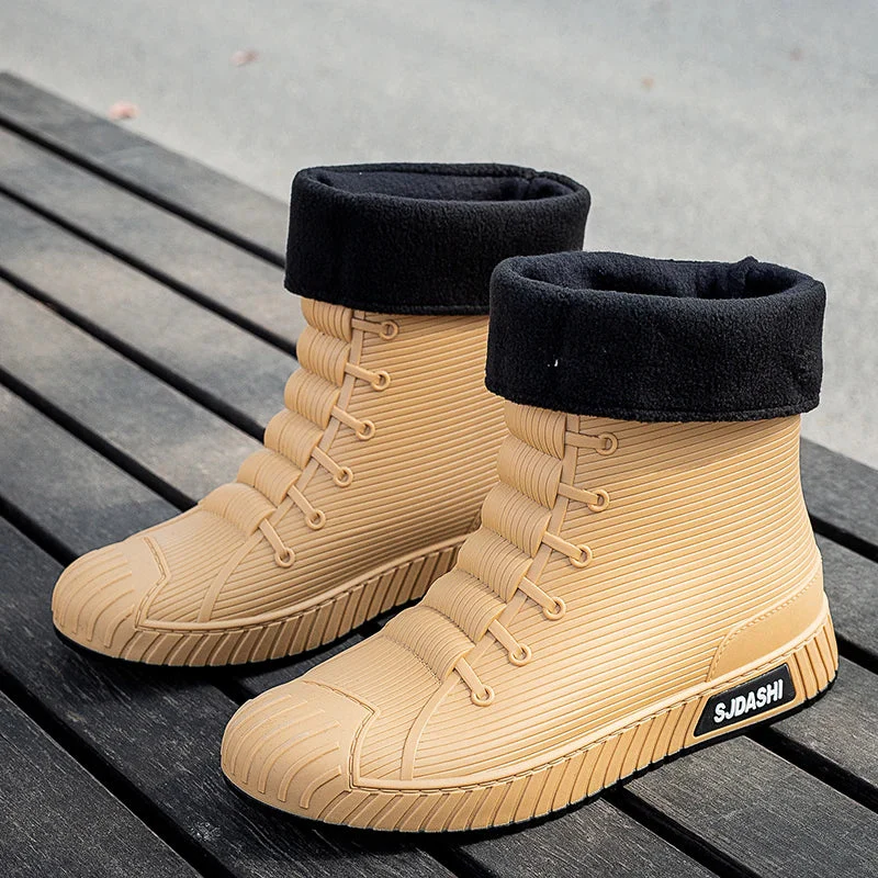 Men's High Boots – Waterproof – Fleece Lining – Grip Sole – Mid-Height Outdoor - Image 3