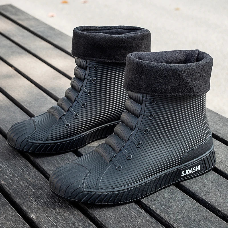 Men's High Boots – Waterproof – Fleece Lining – Grip Sole – Mid-Height Outdoor - Image 5