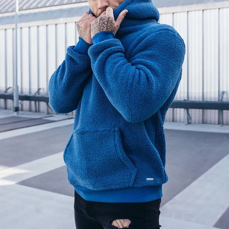 Men's Hoodie – Fleece – Relaxed Fit – With Hood and Front Pocket - Image 2