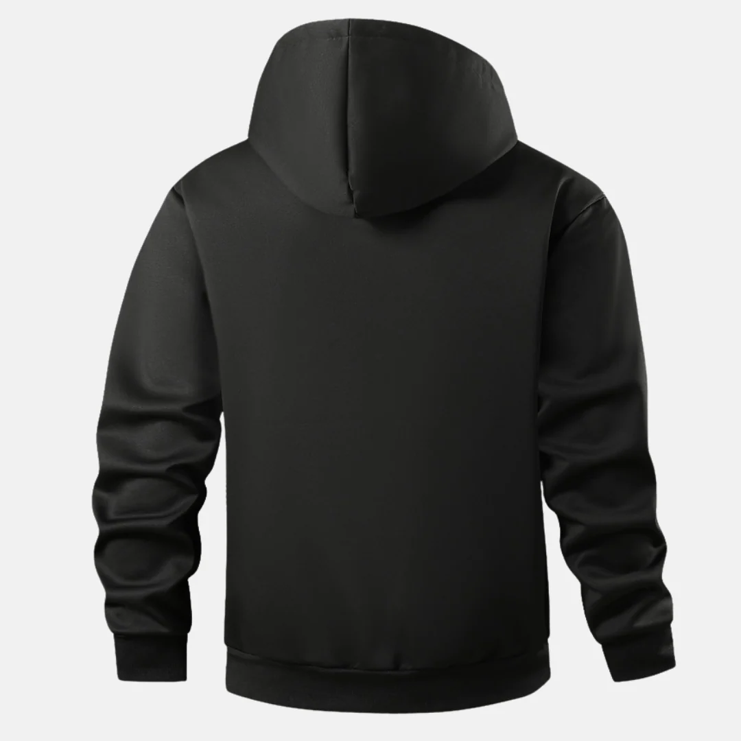 Men's Hoodie Jacket – Relaxed Fit – Soft Plush Lining – Zipper Closure – Hood - Image 5