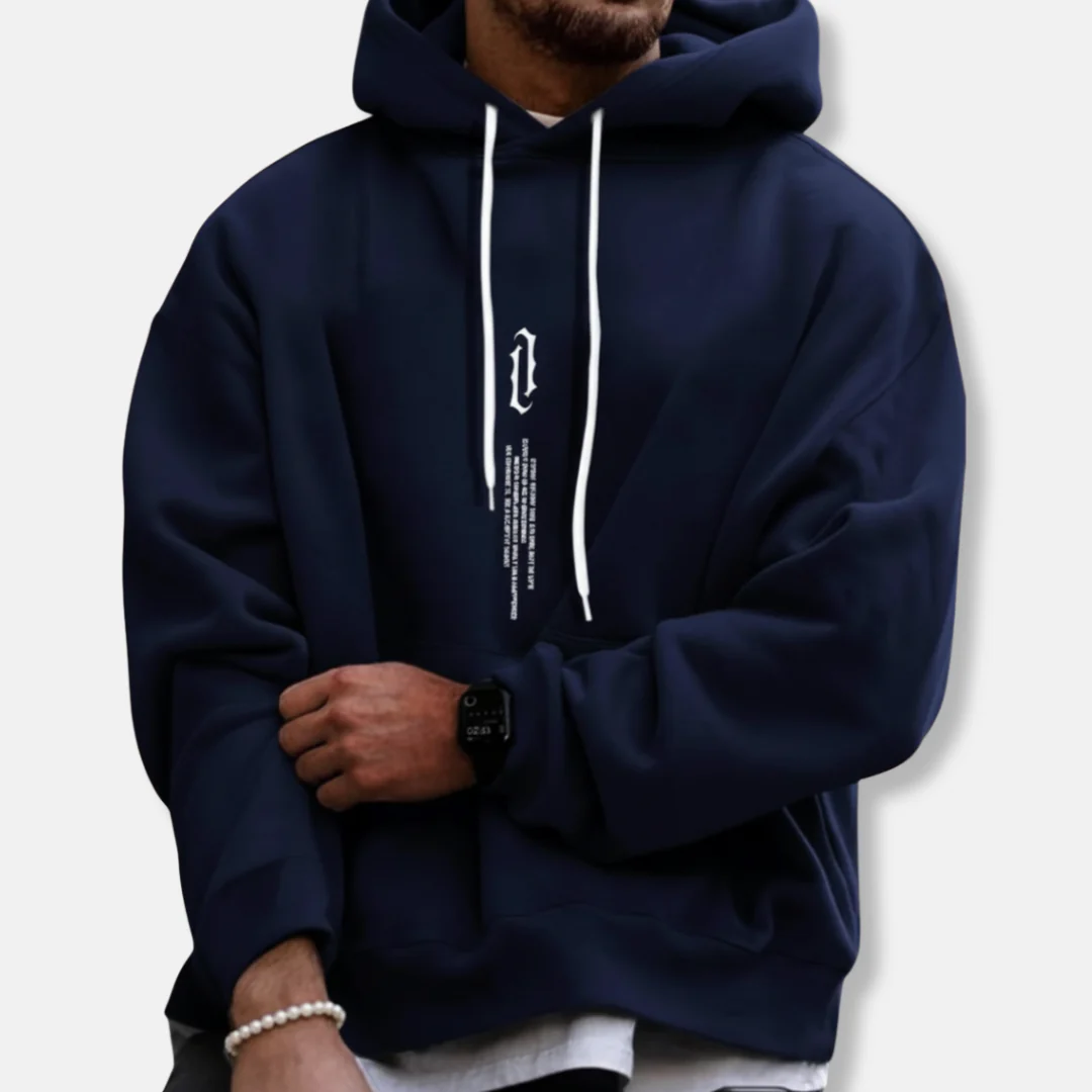 Men's Hoodie – Oversized Fit – Cotton Blend – Kangaroo Pocket – Ribbed Hems - Image 3