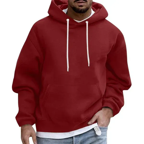 Men's Hoodie – Oversized Fit – Soft Cotton Look – Kangaroo Pocket – Hood With Drawstring - Image 4