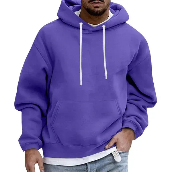 Men's Hoodie – Oversized Fit – Soft Cotton Look – Kangaroo Pocket – Hood With Drawstring - Image 7