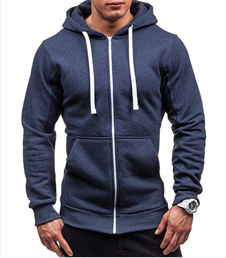 Men's Hoodie – Regular Fit – Cotton Blend – Zipper – Hood – Casual Style