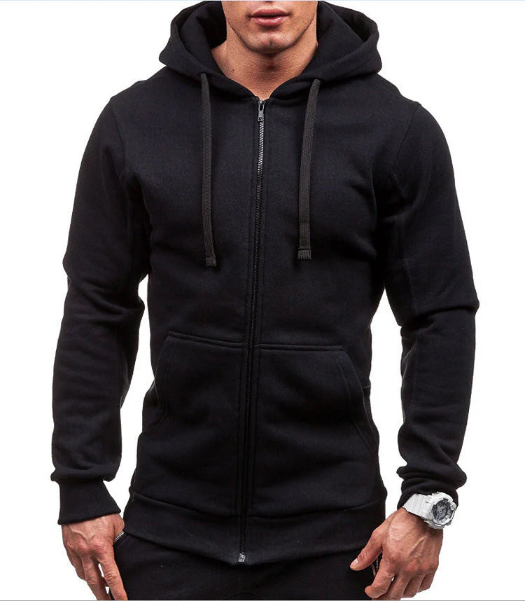 Men's Hoodie – Regular Fit – Cotton Blend – Zipper – Hood – Casual Style - Image 2