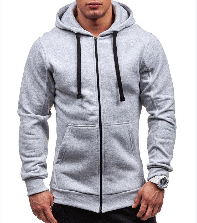 Men's Hoodie – Regular Fit – Cotton Blend – Zipper – Hood – Casual Style - Image 4