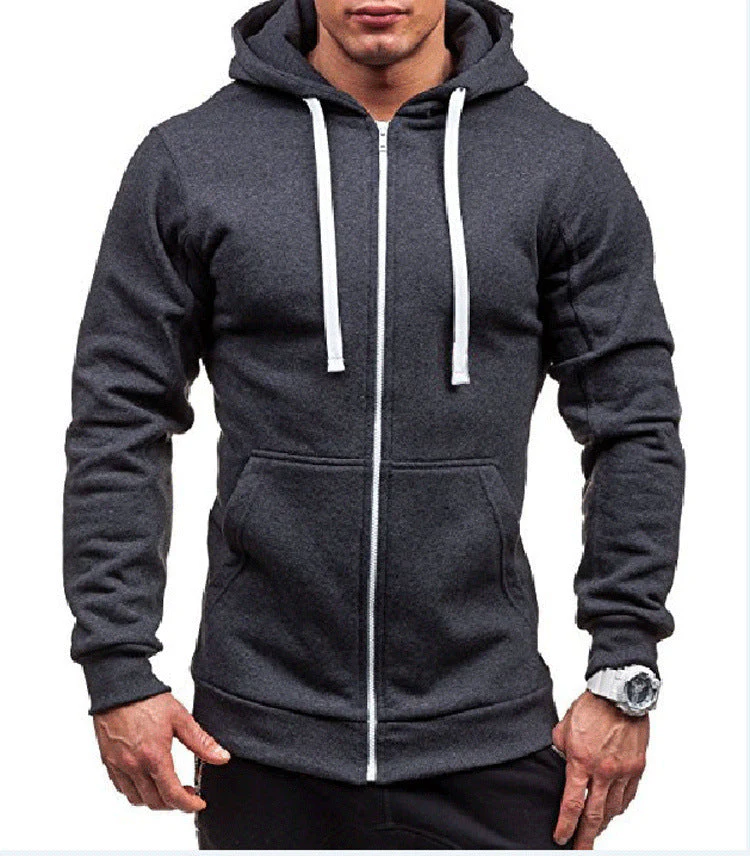 Men's Hoodie – Regular Fit – Cotton Blend – Zipper – Hood – Casual Style - Image 5