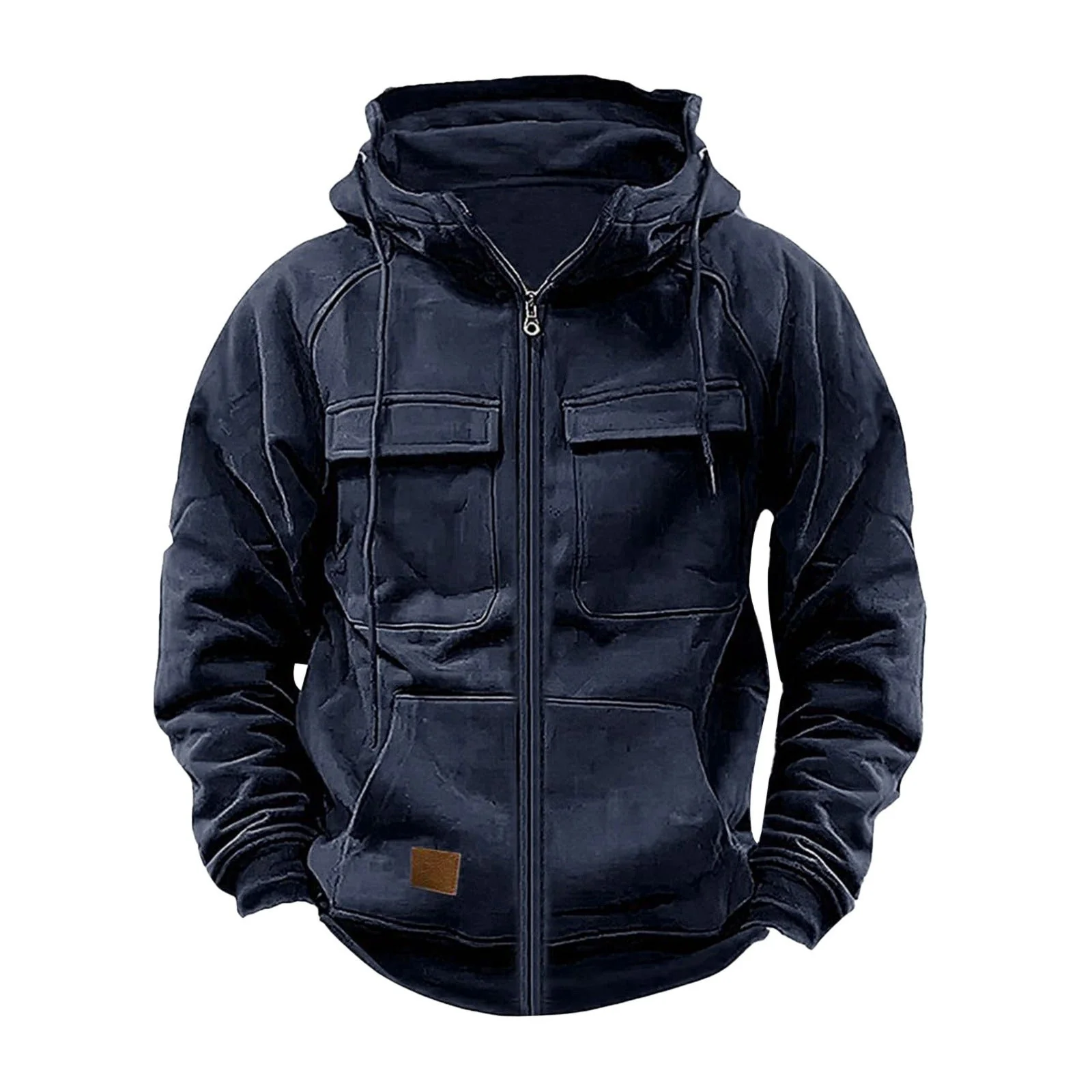 Men's Hoodie – Relaxed Fit – Half Zip – Chest Pockets – Soft Cotton Fleece - Image 6