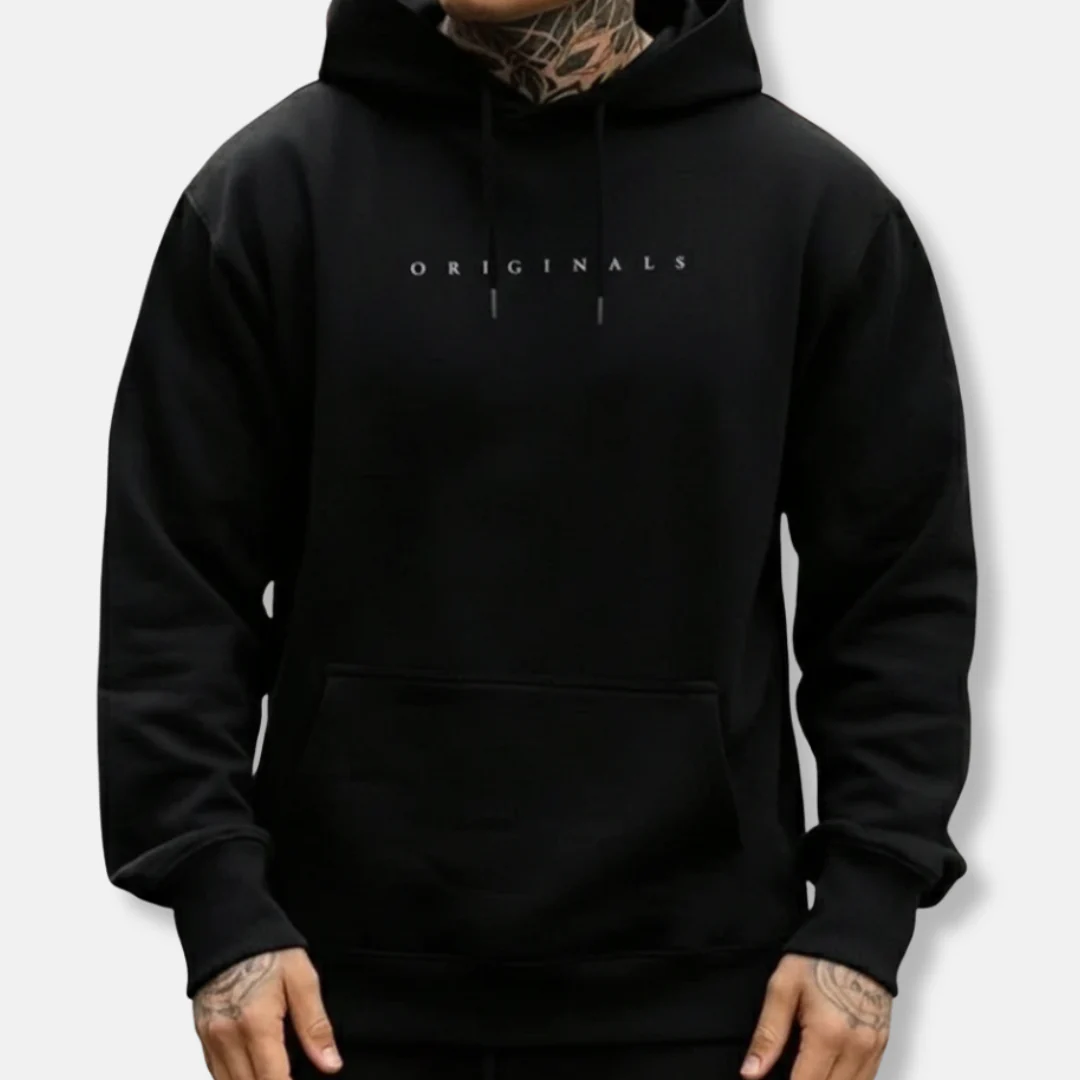 Men's Hoodie – Relaxed Fit – Cotton Blend – Kangaroo Pocket – Hood with Drawstring – Street Style - Image 2