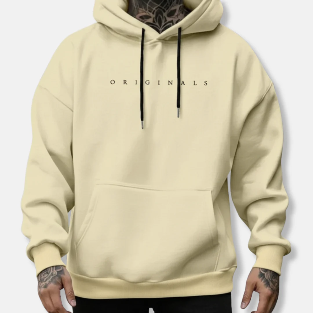 Men's Hoodie – Relaxed Fit – Cotton Blend – Kangaroo Pocket – Hood with Drawstring – Street Style - Image 3