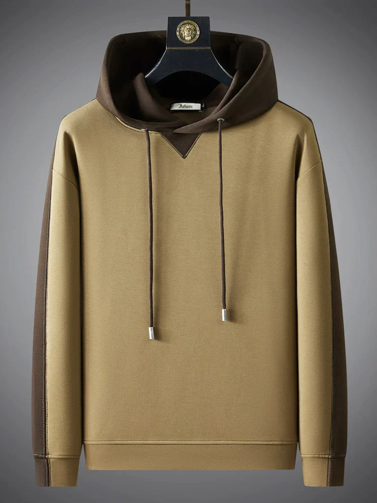Men's hoodie – Relaxed fit – Cotton blend – Two-tone – Hood with drawstring – Long sleeve - Image 4