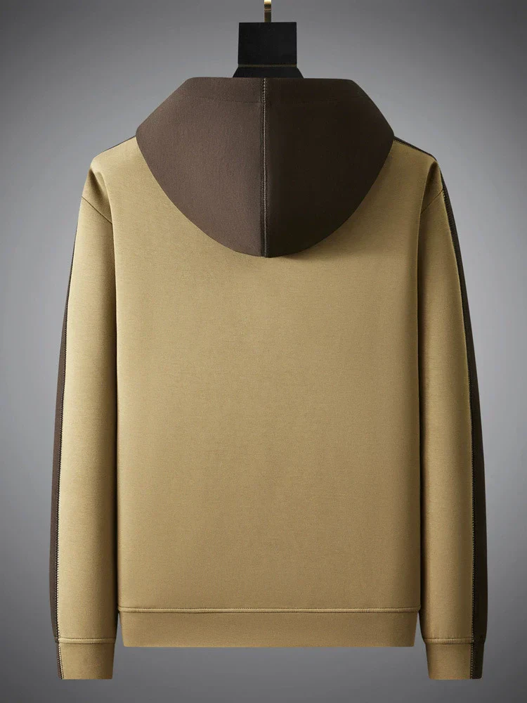 Men's hoodie – Relaxed fit – Cotton blend – Two-tone – Hood with drawstring – Long sleeve - Image 5