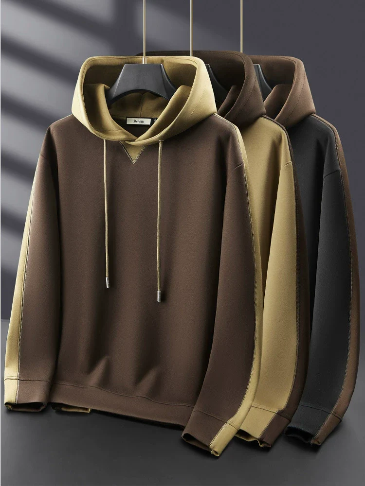 Men's hoodie – Relaxed fit – Cotton blend – Two-tone – Hood with drawstring – Long sleeve - Image 6