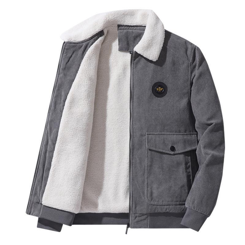 Men's Jacket – Corduroy – Loose Fit – Wool Lining – Buttons – Casual Style - Image 2