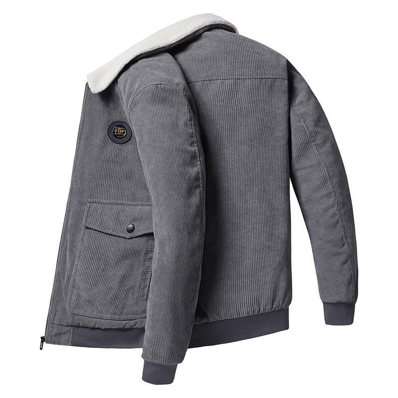 Men's Jacket – Corduroy – Loose Fit – Wool Lining – Buttons – Casual Style - Image 3