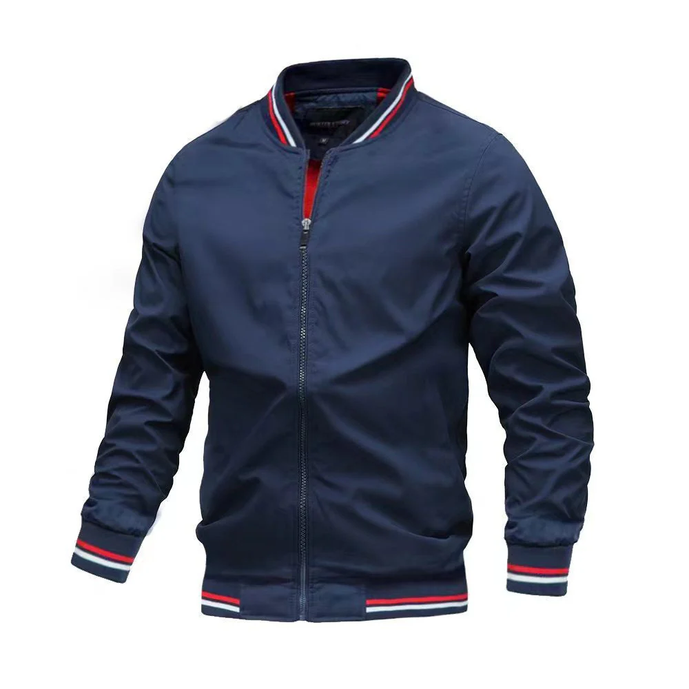 Men's Jacket – Slim Fit – Lightweight Woven – Stand-up Collar – Zipper Closure - Image 4