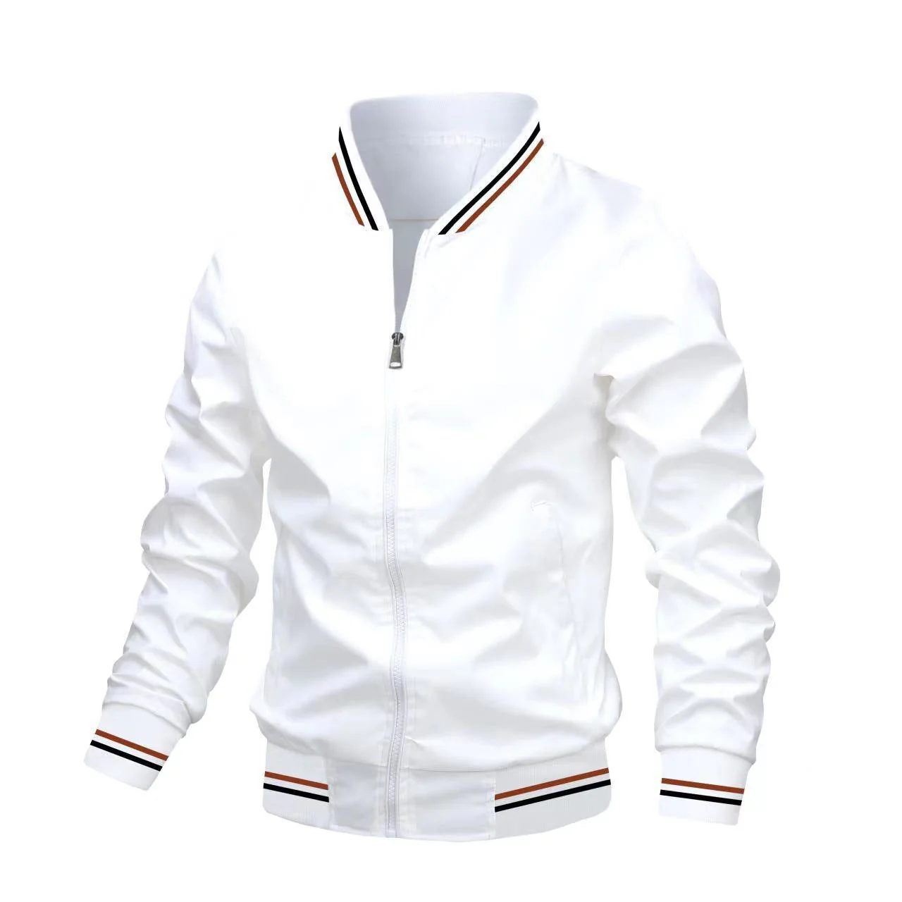 Men's Jacket – Slim Fit – Lightweight Woven – Stand-up Collar – Zipper Closure - Image 5