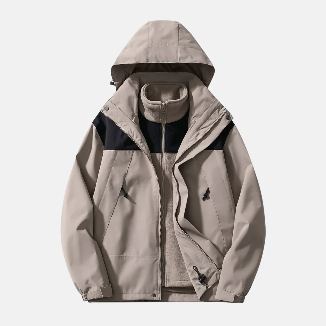 Men's Jacket – 3-in-1 Design – Water-Repellent Outer Shell – Removable Fleece Lining - Image 3