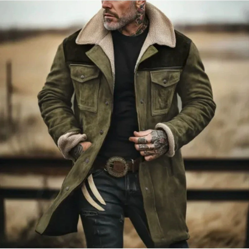 Men's Jacket – Tailored Fit – Suede Look – Shearling Lining – Mid-Length Warmth - Image 2
