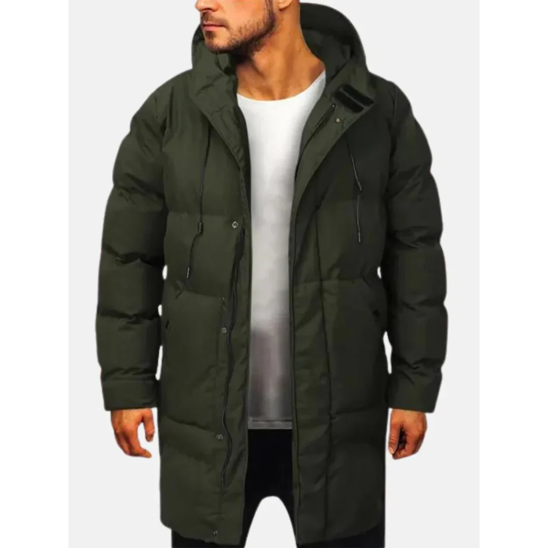 Men's Jacket – Padded – Regular Fit – Hood – Knee-Length – Windproof - Image 3