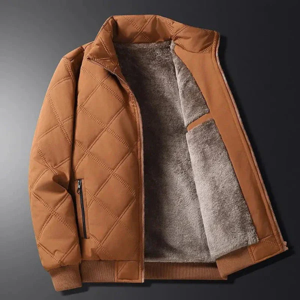 Men's Jacket – Padded – Regular Fit – Fleece Lined – Hip Length – Zip Pockets - Image 2