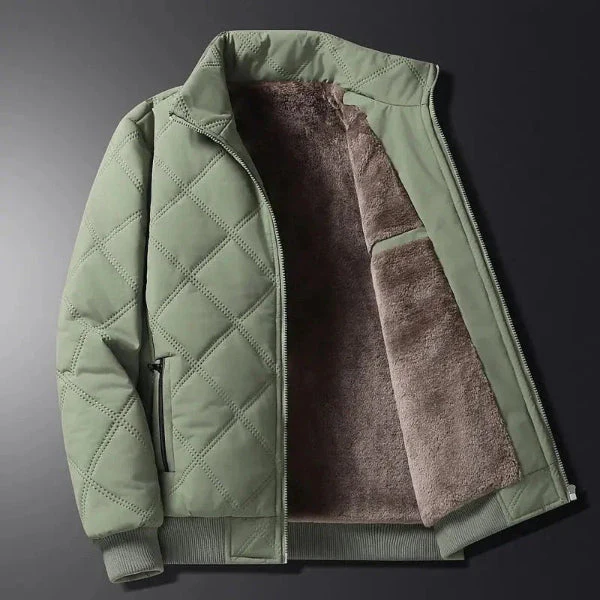 Men's Jacket – Padded – Regular Fit – Fleece Lined – Hip Length – Zip Pockets - Image 3