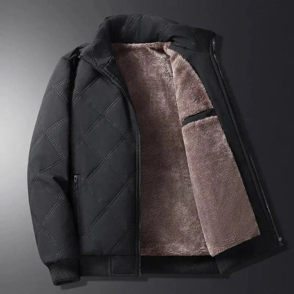 Men's Jacket – Padded – Regular Fit – Fleece Lined – Hip Length – Zip Pockets - Image 4