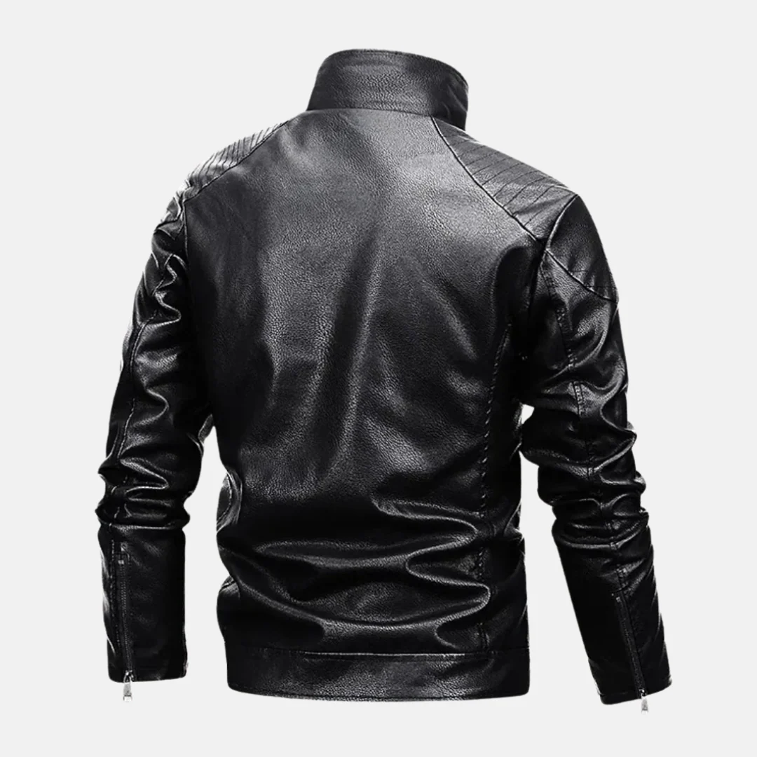 Men's jacket – Faux leather – Faux-fur lining – Regular fit – Zipper and buttons - Image 3
