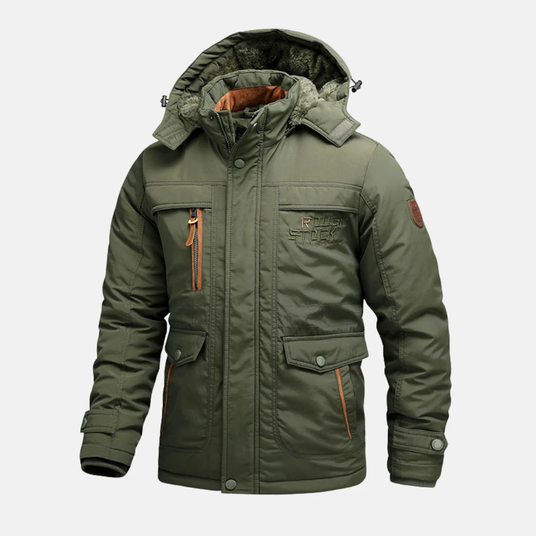 Men's Jacket Mid-Long – Loose Fit – Lined – Hood – Multiple Pockets - Image 2