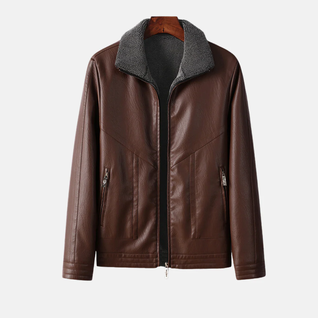 Men's Jacket – Regular Fit – Faux Leather – Fleece Lining – Reversible Design - Image 2