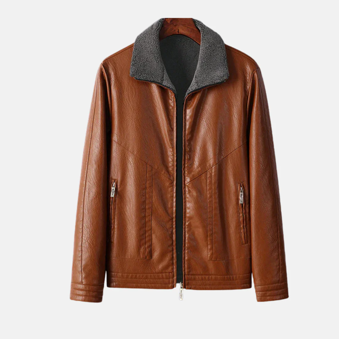 Men's Jacket – Regular Fit – Faux Leather – Fleece Lining – Reversible Design - Image 3