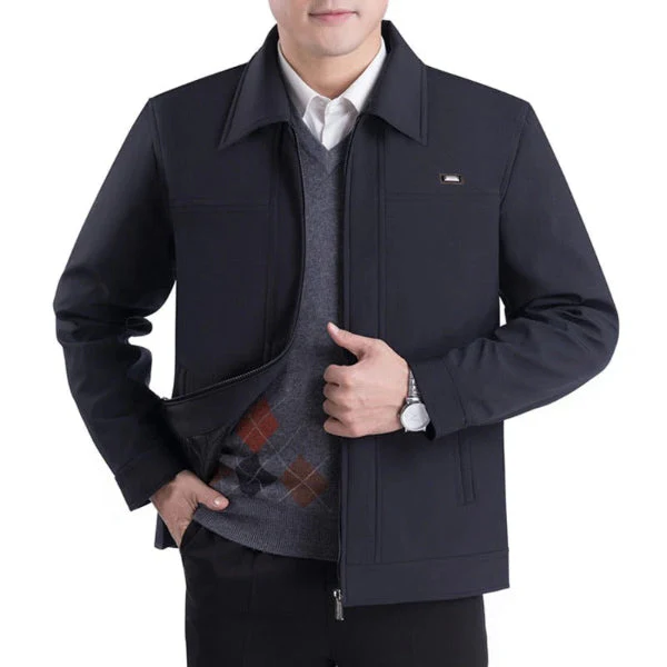 Men's jacket – Regular fit – Notch lapel – Zipper closure – Business casual style - Image 2