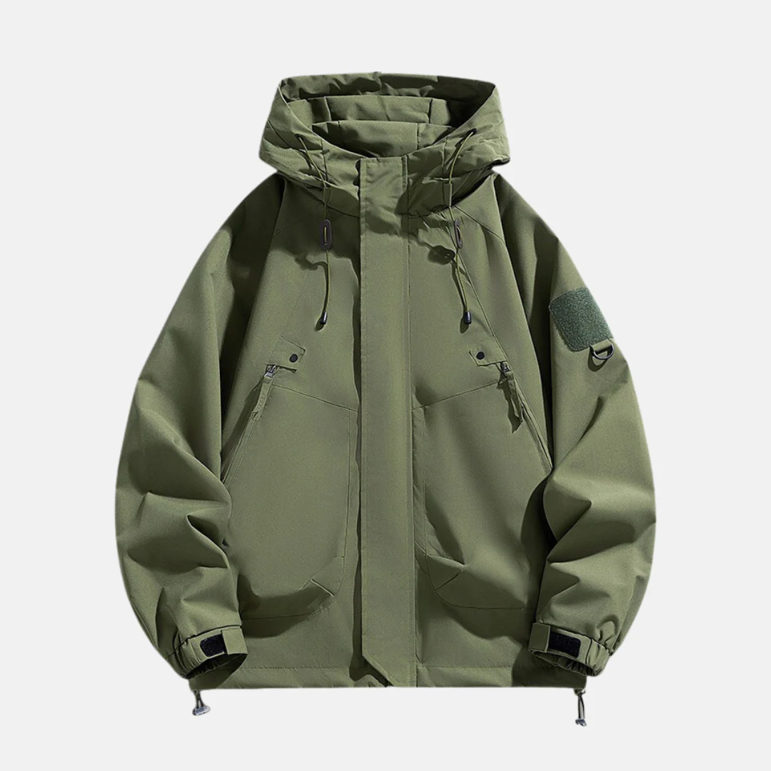 Men's Jacket – Relaxed Fit – Water-repellent Technical Fabric – Hood and Multiple Pockets - Image 3