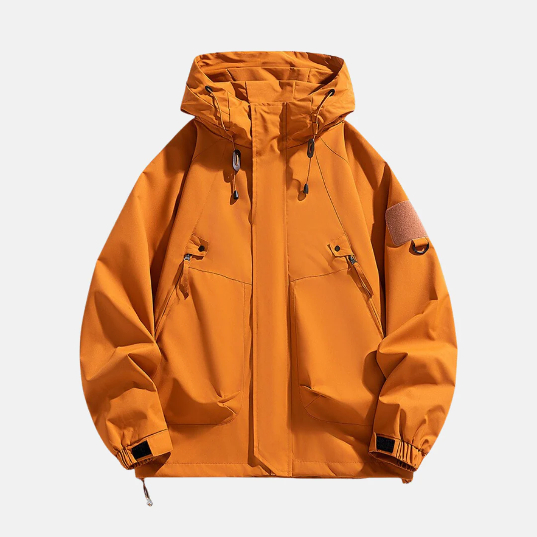 Men's Jacket – Relaxed Fit – Water-repellent Technical Fabric – Hood and Multiple Pockets - Image 5