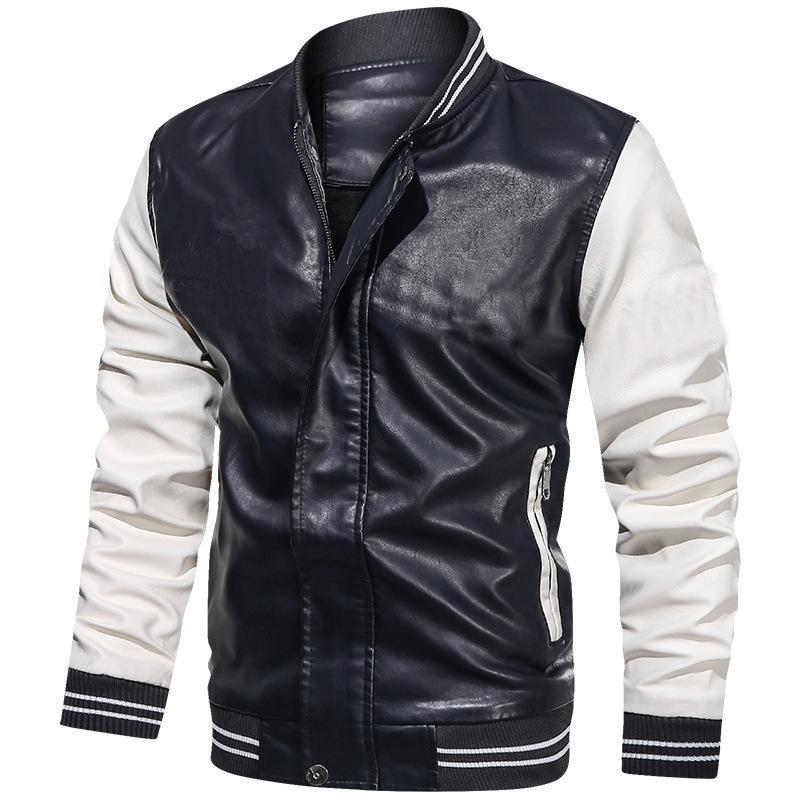 Men's Jacket – Slim Fit – Faux Leather – Zip Pockets – Ribbed Cuffs – Waist Length