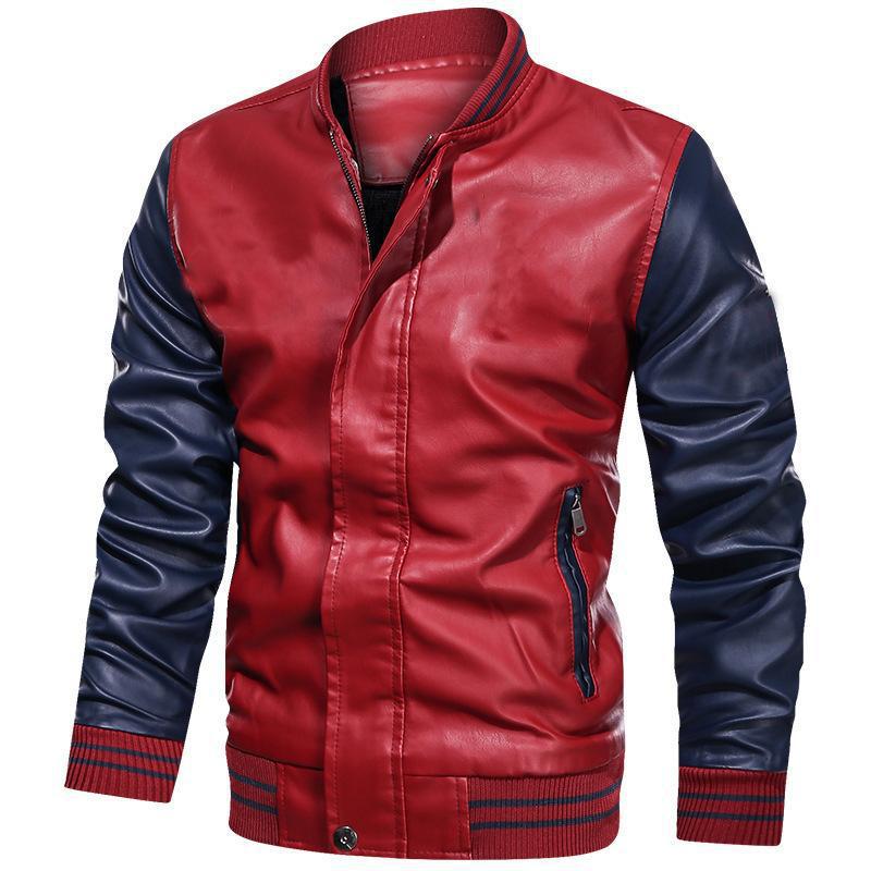 Men's Jacket – Slim Fit – Faux Leather – Zip Pockets – Ribbed Cuffs – Waist Length - Image 3