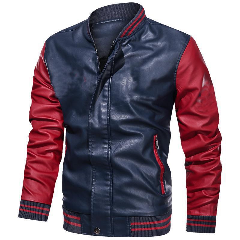 Men's Jacket – Slim Fit – Faux Leather – Zip Pockets – Ribbed Cuffs – Waist Length - Image 4