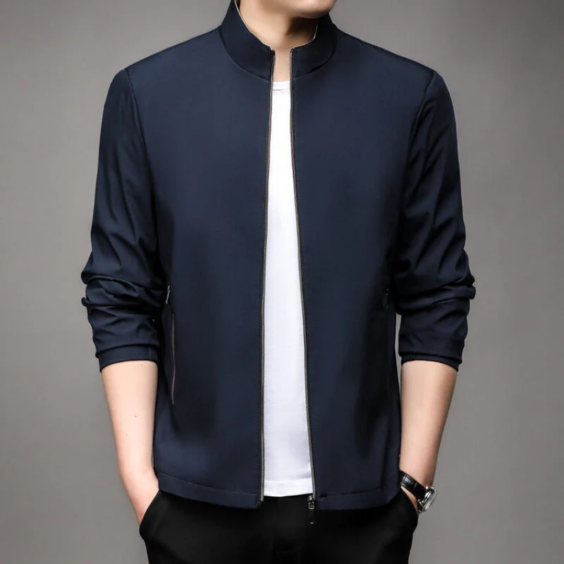 Men's Jacket – Slim Fit – Stand-up Collar – Zip Closure – Business Casual - Image 3