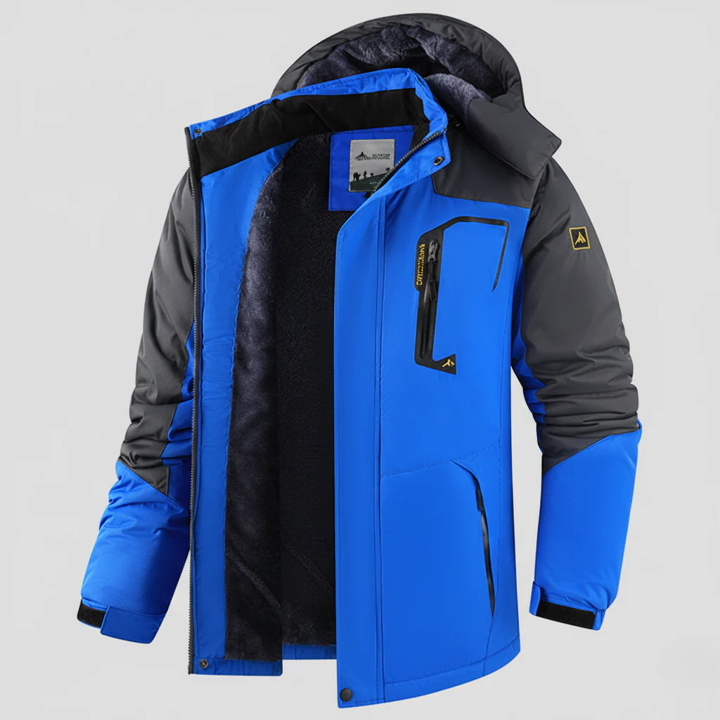 Men's Jacket – Waterproof – Regular Fit – Hooded – Windproof – Thermal Lining – Zipper Closure - Image 3